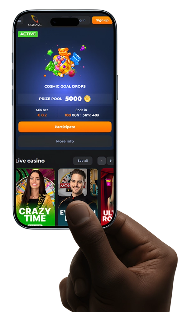Mobile Version des CosmicSlotz Casinos