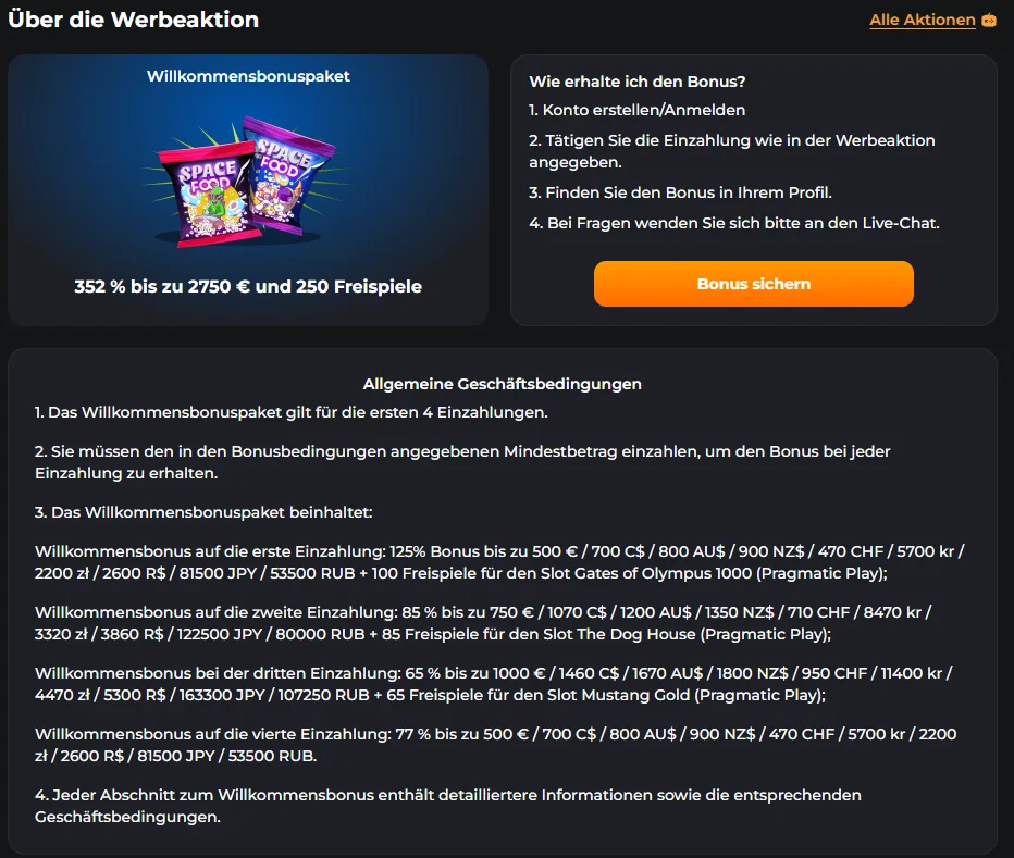 CosmicSlotz Welcome Bonus Pack